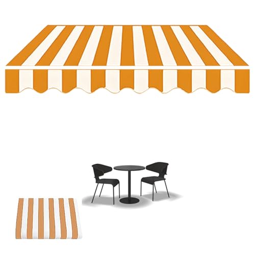 Generisch Markisenbespannung ersatzstoff W: 3,4,5,6,7 m Wasserabweisend Markiesenstoff Polyester Ersatz Markisentuch für Terrasse Sonnenschutz Markisenstoff mit Volant(Yellow,3.5x2m/11.5x6.5ft) von Generisch