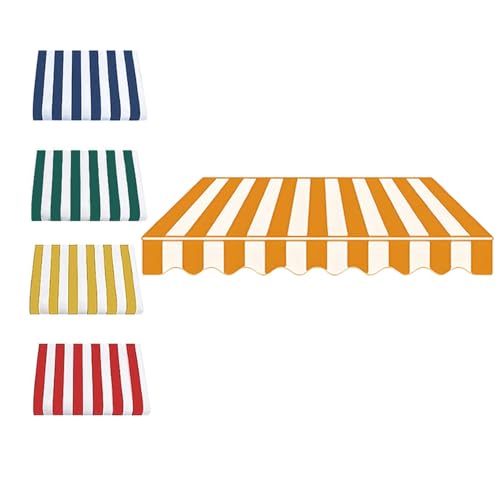 Generisch Markisenbespannung ersatzstoff mit Volant Markiesenstoff Polyester Markisentuch Ersatzstoff Sonnenschutz ohne Rahmen wasserabweisend(Yellow,3.5x2m/11.5x6.5ft) von Generisch