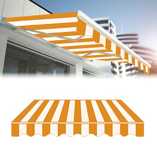 Generisch Markisenbespannung ersatzstoff mit Volant W:3,4,5,6,7 m Ersatz Markisentuch Sonnenschutz Markisen Ersatzstoff für Terrassen(ohne Rahmen) wasserabweisend(Yellow,6x1.5m/20x5ft) von Generisch