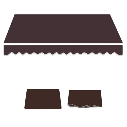 Generisch Markisenstoff Markise Ersatzstoff Markisenstoff,Markisenbespannung Ersatzstoff für Balkon,Balkon,Garten,Sonnenschutz Markisentuch Polyester 2m 2.5m 3.5m 4.5m 5 m(Brown,6.5x3.0m/21.5x10ft) von Generisch