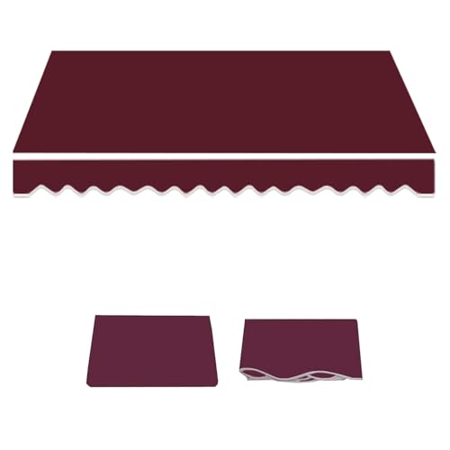 Generisch Markisenstoff Markise Ersatzstoff Markisenstoff,Markisenbespannung Ersatzstoff für Balkon,Balkon,Garten,Sonnenschutz Markisentuch Polyester 2m 2.5m 3.5m 4.5m 5 m(Wine red,7x3.0m/23x10ft) von Generisch