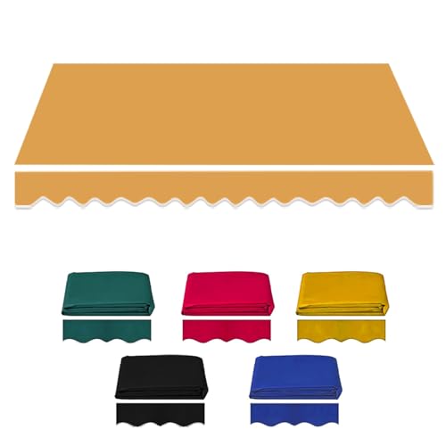 Generisch Markisenstoff Markise mit Volant 3/4/5/6/7m Markisenbespannung ersatzstoff Sonnenschutz Markisenstoff mit Volant Markisentuch Markise für Terrasse Balkon Garten(Yellow,3.5x2.5m/11.5x8ft) von Generisch