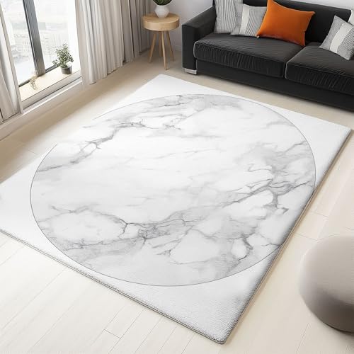 Generisch Marmorstruktur Teppich Waschbarer Weiche Läufer Wohnzimmer rutschfeste 60 X 90 cm Teppich, Leicht Zu Reinigen Flächenteppiche Für Schlafzimmer Küche Wohnkultur Grau von Generisch