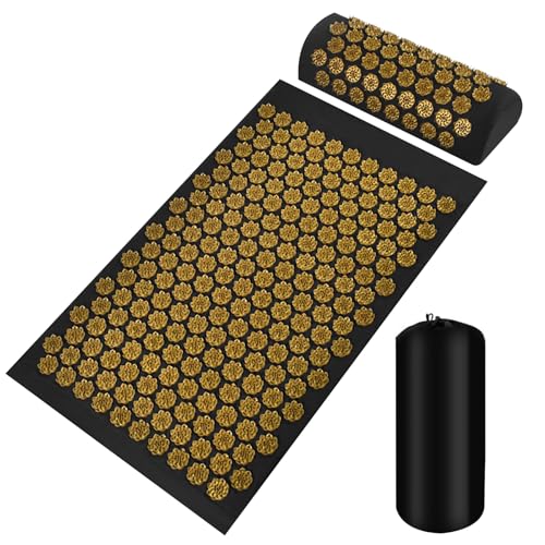Generisch Massagematte und Kissen-Set - Dreiteiliges Yoga-Massagekissen in Wassertropfen-Lotusform - Einfach zu verwendendes Oxford-Taschen-Massagekissen von Generisch