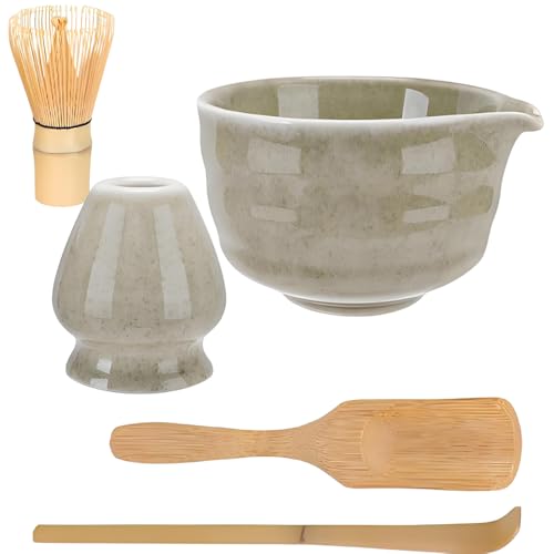 Matcha Set, 5 Teiliges Matcha Tee Set mit Matcha Besen, Matcha Schale, Besenhalter aus Keramik und Löffel Japanisches Macha Tea Set aus Keramik Macha Zubehör Geschenk für Matcha Liebhaber Matcha Set, 5 Teiliges Matcha Tee Set mit Matcha Besen, Matcha Schale, Besenhalter aus Keramik und Löffel Japanisches Macha Tea Set aus Keramik Macha Zubehör Geschenk für Matcha Liebhaber von Generisch