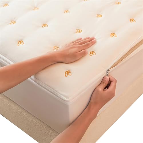 Generisch Matratzenbezug mit Reißverschluss, Einzel-/Doppelbettbezug, Anti-Bettwanzen, Matratzenschutzbezüge mit Reißverschluss, 12/20/25/30/35 cm tief von Generisch