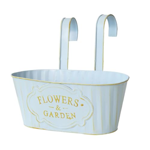 Generisch Metall Hängetöpfe Blumentopf, Hängend Hängender Garten Töpfe, Ovaler Hängetopf, Amerikanischer Wandblumentopf aus Eisen für Balkon Garten Pflanzer Home Decor mit Abnehmbaren Haken (Blau) Generisch Metall Hängetöpfe Blumentopf, Hängend Hängender Garten Töpfe, Ovaler Hängetopf, Amerikanischer Wandblumentopf aus Eisen für Balkon Garten Pflanzer Home Decor mit Abnehmbaren Haken (Blau) von Generisch