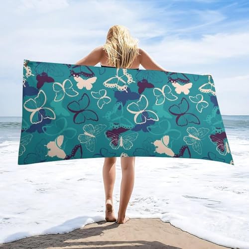 Generisch Mikrofaser Handtuch Groß Schmetterling Strandtuch 70x150 cm Strand Badetuch Schmetterling, Schnelltrocknend und Sandfrei, für Reise, Sauna, Yoga, Camping A-7123 von Generisch