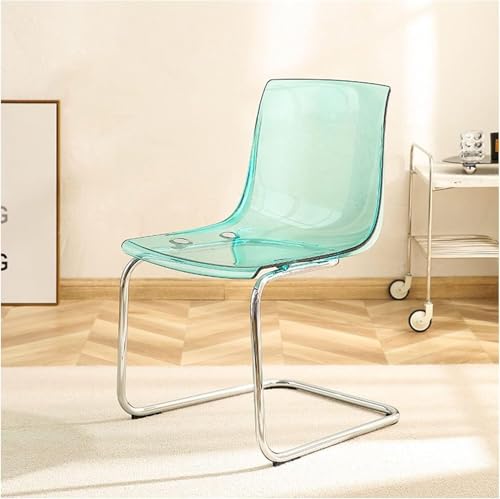 Generisch Minimalistischer Esszimmerstuhl aus klarem Acryl mit Rückenlehne, Stabiler moderner Ghost Chair for das Home-Office-Restaurant(Green) von Generisch