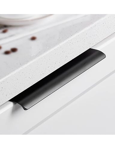 Generisch Minimalistischer Kantengriff ohne Bohren for Schränke, Kleiderschränke und Schubladen – Anpassbare, versteckte Möbelbeschläge(Black,L 7.9in/20cm) von Generisch