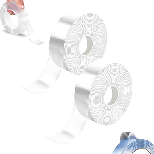 Generisch Mixturean Nano-Klebeband, extra großes doppelseitiges Klebeband, transparentes und robustes Nano-Klebeband, Mehrzweck-Montageband, wasserfest und rückstandsfrei entfernbar (2pcs) von Generisch