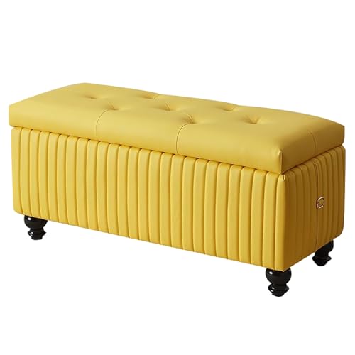 Generisch Moderne Aufbewahrungsbänke, rechteckige Bank am Fußende des Bettes, Bank mit Stauraum und Sitzgelegenheiten, mehrere Farben, für Schlafzimmer, Eingangsbereich (grau, 100 cm) von Generisch