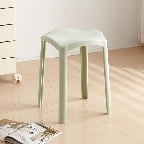 Generisch Moderne Stapelhocker aus Kunststoff, 46cm Barhocker Stapelbar Tresenhocker Wetterbeständiger I Küchenhocker Rückenfreie(Green) von Generisch
