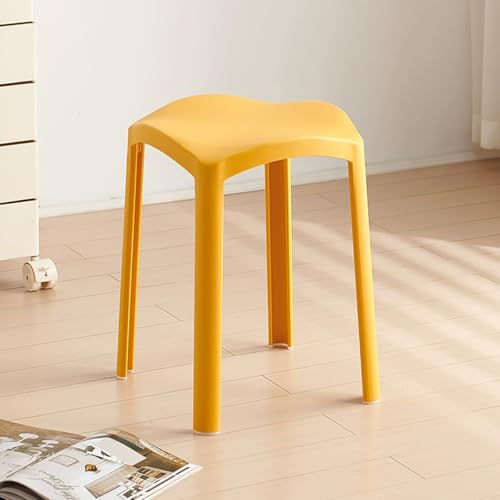 Generisch Moderne Stapelhocker aus Kunststoff, 46cm Barhocker Stapelbar Tresenhocker Wetterbeständiger I Küchenhocker Rückenfreie(Orange) von Generisch