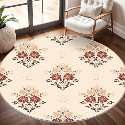 Generisch Moderner Kuscheliger Wohnzimmer Runder Teppich Größe:180 cm, Retro Musterdruck Kurzflor Waschbar Teppiche Flauschig Weich Hell Stilvoll rutschfest Teppich Rund Pflegeleicht Generisch Moderner Kuscheliger Wohnzimmer Runder Teppich Größe:180 cm, Retro Musterdruck Kurzflor Waschbar Teppiche Flauschig Weich Hell Stilvoll rutschfest Teppich Rund Pflegeleicht von Generisch
