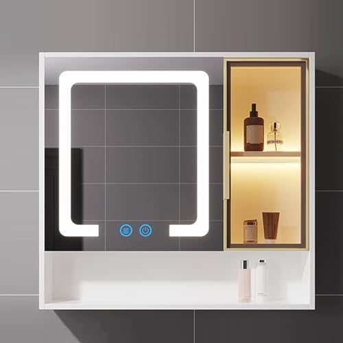 Generisch Moderner Spiegelschrank mit Stauraum, Beschlagfreier Badspiegelschrank mit Spiegel, Hd-Spiegelschrank mit Touch-Schalter von Generisch