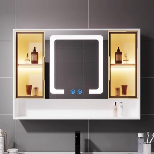Generisch Moderner Spiegelschrank mit Stauraum, Beschlagfreier Badspiegelschrank mit Spiegel, Hd-Spiegelschrank mit Touch-Schalter von Generisch