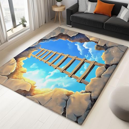 Generisch Moderner Teppich Leiter Im Cartoon-Stil 120x180cm Weich Waschbarer Teppich mit Rutschfester Rückseite, für Wohnzimmer Schlafzimmer Kinderzimmer Heimdekoration Generisch Moderner Teppich Leiter Im Cartoon-Stil 120x180cm Weich Waschbarer Teppich mit Rutschfester Rückseite, für Wohnzimmer Schlafzimmer Kinderzimmer Heimdekoration von Generisch