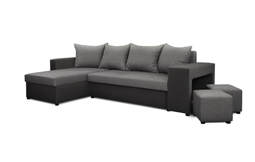 Generisch Möbel NAWSTOL - Ecksofa mit Schlaffunktion 205x130 cm - Eckcouch mit Bettkasten - Ecksofa Wohnlandschaft L Form (Linke oder RECHTE) von Generisch