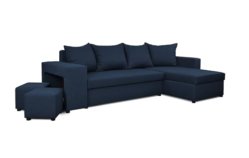 Generisch Möbel NAWSTOL - Ecksofa mit Schlaffunktion 205x130 cm - Eckcouch mit Bettkasten - Ecksofa Wohnlandschaft L Form (Linke oder RECHTE) von Generisch