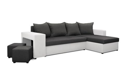 Generisch Möbel NAWSTOL - Ecksofa mit Schlaffunktion 205x130 cm - Eckcouch mit Bettkasten - Ecksofa Wohnlandschaft L Form (Linke oder RECHTE) von Generisch