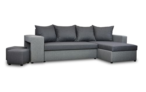 Generisch Möbel NAWSTOL - Ecksofa mit Schlaffunktion 205x130 cm - Eckcouch mit Bettkasten - Ecksofa Wohnlandschaft L Form (Linke oder RECHTE) von Generisch