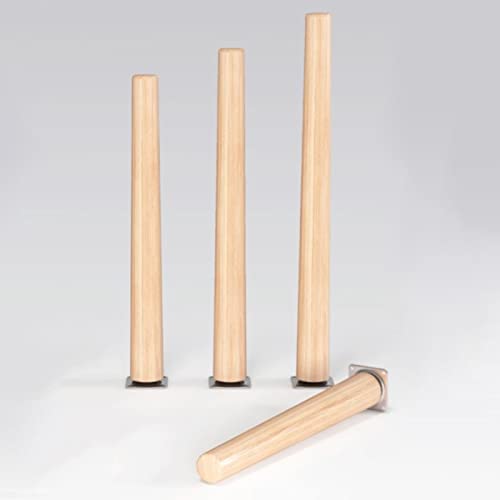 Generisch Möbelfüße aus Holz Stützbeine aus massiver Buche Ersatz Tischbeine konische Esstisch/Couchtischfüße für Schrank Fernsehschrank 4 Stück (70 cm (27,5 Zoll) von Generisch