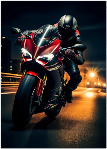 Generisch Motorrad Poster - Ducati Panigale Supersportler - Wandbild Kunstdruck P391N (70x100 cm) von Generisch