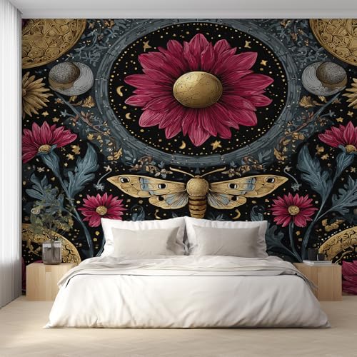 Generisch Motte Tapete, Fototapete Vintage Blumen Pflanze, Vliestapete für Schlafzimmer Wohnzimmer, Wand Deko Tapeten, Wandverkleidung 450x315 cm D&O80 Generisch Motte Tapete, Fototapete Vintage Blumen Pflanze, Vliestapete für Schlafzimmer Wohnzimmer, Wand Deko Tapeten, Wandverkleidung 450x315 cm D&O80 von Generisch