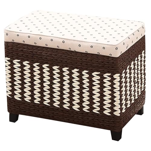 Generisch Multifunktionale Aufbewahrungsbänke mit gewebter Schuhbank mit Kissen, Aufbewahrungsbank für Schlafzimmer, Eingangsbereich, Wohnzimmer, Flur (natürlich, 80 cm) von Generisch