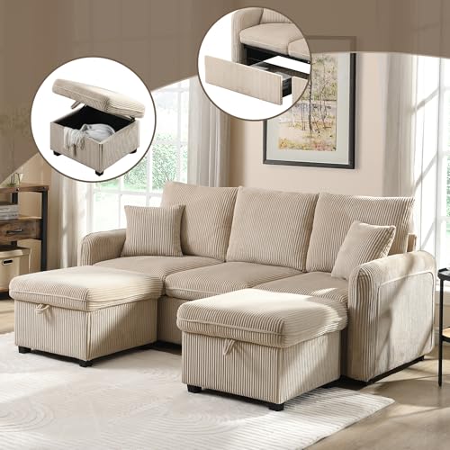 Generisch Multifunktionale Ecksofa U-Form-Dreisitzer Polster-Sofa mit Staufunktion – Inklusive Schubladen + Hocker mit Staufach, modular zerlegbares Sofa-Set mit Schlaffunktion,Cord-Stoff Generisch Multifunktionale Ecksofa U-Form-Dreisitzer Polster-Sofa mit Staufunktion – Inklusive Schubladen + Hocker mit Staufach, modular zerlegbares Sofa-Set mit Schlaffunktion,Cord-Stoff von Generisch