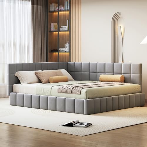 Generisch Multifunktionales Samtstoff-Schlafsofa 160x200 cm mit Lattenrost & Seiten-Schubladen – Elegantes Mid-Century Design als Tagesbett, Gästebett oder Sofa in Grau/Beige Generisch Multifunktionales Samtstoff-Schlafsofa 160x200 cm mit Lattenrost & Seiten-Schubladen – Elegantes Mid-Century Design als Tagesbett, Gästebett oder Sofa in Grau/Beige von Generisch