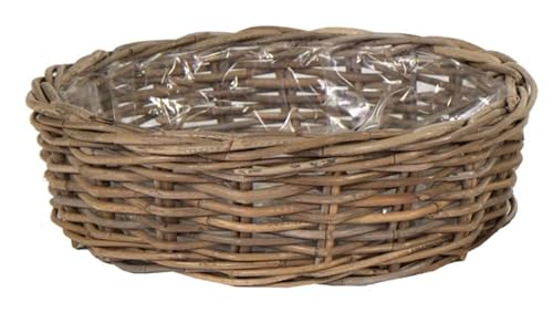 Generisch NEU !! Sehr robuster Pflanzkorb ca. ø 38 cm aus Weide - Vollholz Katzenkorb Pflanzschale Blumentopf Übertopf Garten Rattan - Naturprodukt Deko Hundekörbchen von Generisch