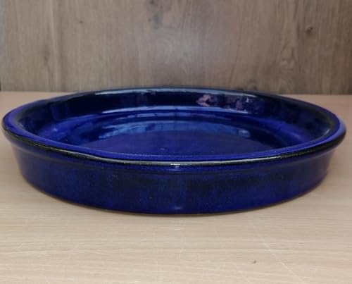 Generisch NEU !! Winterfester Untersetzer Teller Vogeltränke ø 25 cm aus Steinzeug blau glasiert Unterteller Futterschale Garten von Generisch