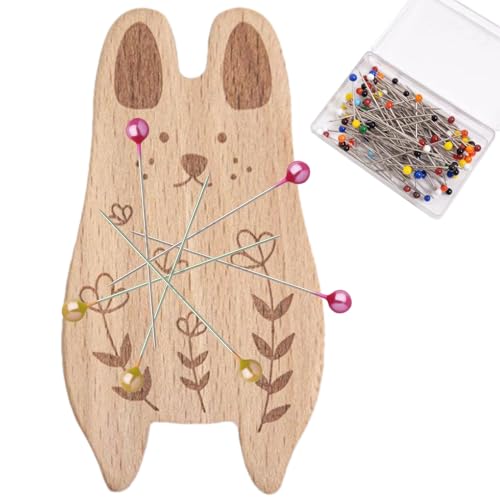 Generisch Nadelhalter Für Näharbeiten, Holz Nadelnhalter In Tierform, Haarklemmen Aufbewahrung Büroklammern Organizer Vielseitiges Deko-Design Handarbeitszubehör Für Nähen Sticken Schneidern von Generisch