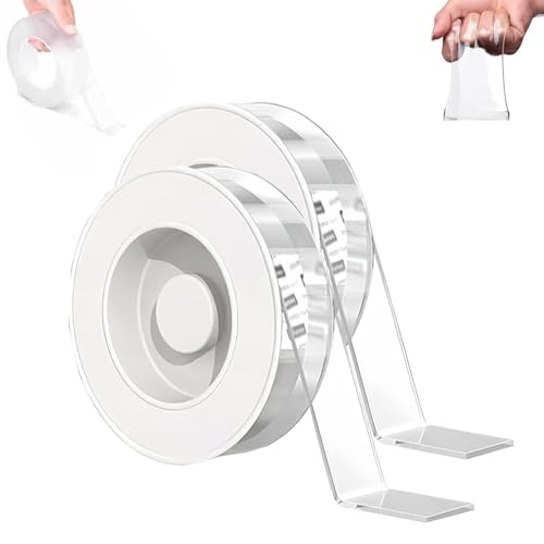 Generisch Nano Tape, Extra großes klares doppelseitiges Klebeband, Mehrzweck abnehmbare Wandbänder, für Poster Bild hängenden Streifen Teppich Wand (2 pcs) von Generisch