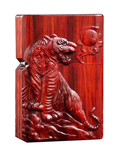 Generisch Natürliches Huanghuali Rosenholz Schwarz Feuerzeug äußere Gehäuse Für Zippo Bauteil Einsatz Kit(Hügel Tiger) von Generisch