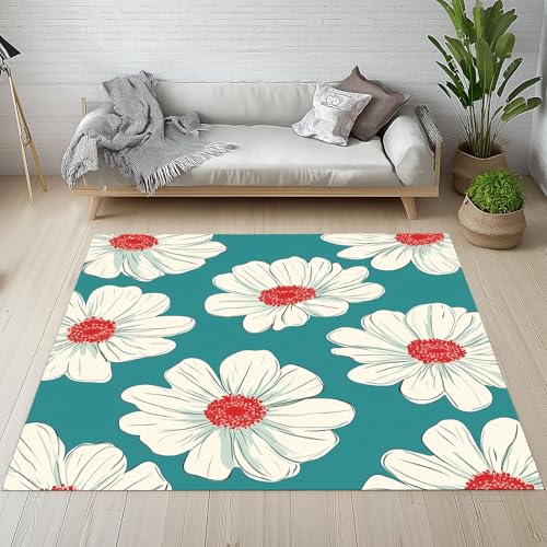 Generisch Natur Blumenmuster Teppich Schlafzimmer 120x180 cm, Minimalistisch Blumen Waschbarer Teppiche Kinderzimmer Kurzflor Antirutschmatte Carpet Weich für Wohnzimmer Jugendzimmer dfh1l391 Generisch Natur Blumenmuster Teppich Schlafzimmer 120x180 cm, Minimalistisch Blumen Waschbarer Teppiche Kinderzimmer Kurzflor Antirutschmatte Carpet Weich für Wohnzimmer Jugendzimmer dfh1l391 von Generisch