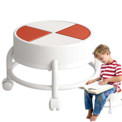 Generisch Niedriger Hocker mit Rollen, niedriger Rollsitz,Niedriger Rollhocker-Stuhl mit Rollen - Robuster mobiler niedriger Rollhocker, Tritthockerstuhl mit 360°-Schwenkrädern für Salon, Zuhause von Generisch
