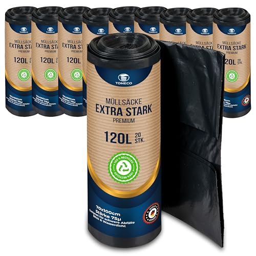 Profi Müllsäcke 120L EXTRA STARK 70μ - 200 Stück auf 10 Rollen -100% Recycelt - (20 bis 600 Säcke wählbar) - Rollengewicht 1,6 kg - XXL Mülltüten (200) Profi Müllsäcke 120L EXTRA STARK 70μ - 200 Stück auf 10 Rollen -100% Recycelt - (20 bis 600 Säcke wählbar) - Rollengewicht 1,6 kg - XXL Mülltüten (200) von Generisch