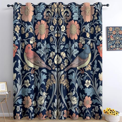 Ösen Vorhang Dunkelblau Blickdicht Vorhänge William Morris Vögel Blumen Wohnzimmer Schlafzimmer Verdunklungsvorhänge Thermovorhang 3D Druck Schallschutz Vorhang mit Ösen 2er Set 166 x 75 cm Ösen Vorhang Dunkelblau Blickdicht Vorhänge William Morris Vögel Blumen Wohnzimmer Schlafzimmer Verdunklungsvorhänge Thermovorhang 3D Druck Schallschutz Vorhang mit Ösen 2er Set 166 x 75 cm von Generisch