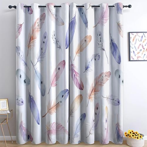 Ösen Vorhang Weiß Blickdicht Vorhänge Aquarell Böhmische Feder Wohnzimmer Schlafzimmer Verdunklungsvorhänge Thermovorhang 3D Druck Schallschutz Vorhang mit Ösen 2er Set H166 x B75 cm Ösen Vorhang Weiß Blickdicht Vorhänge Aquarell Böhmische Feder Wohnzimmer Schlafzimmer Verdunklungsvorhänge Thermovorhang 3D Druck Schallschutz Vorhang mit Ösen 2er Set H166 x B75 cm von Generisch