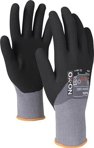 Generisch OX-ON Flexible Supreme 1601 Flex Plus Arbeitshandschuh Montagehandschuh 170.60 | Nitrilbeschichtung, halb getaucht | Nylon, Nitrile, Lycra (12, 8 (M)) von Generisch