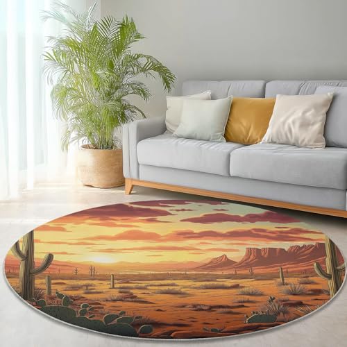 Generisch Orange Farbe Runder Teppich Wohnzimmer 100 cm rutschfest Teppiche Waschbar Teppiche Kurzflor Weich Runder Teppich Kaktus Wüstenlandschaft for Wohnzimmer Schlafzimmer Studie Heimbüro Generisch Orange Farbe Runder Teppich Wohnzimmer 100 cm rutschfest Teppiche Waschbar Teppiche Kurzflor Weich Runder Teppich Kaktus Wüstenlandschaft for Wohnzimmer Schlafzimmer Studie Heimbüro von Generisch