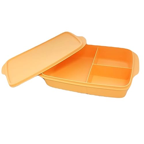 Generisch Original Tupperware to Go Lunchbox 1,0 L orange mit Trennwand Clevere Pause Schule von Generisch