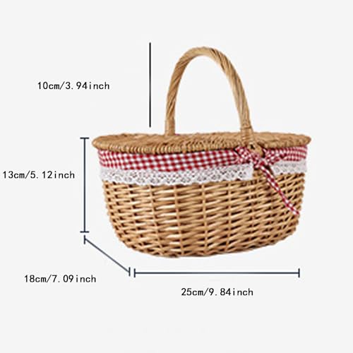 Generisch Osterkörbchen Picknickkorb mit Deckel Einkaufskorb Geflochten Pilzkorb Obstkorb Brotkorb Rattan Korb Weidenkorb Mit Henkel Geflochtener Korb Blumen-Korb für Outdoor Picknick Generisch Osterkörbchen Picknickkorb mit Deckel Einkaufskorb Geflochten Pilzkorb Obstkorb Brotkorb Rattan Korb Weidenkorb Mit Henkel Geflochtener Korb Blumen-Korb für Outdoor Picknick von Generisch