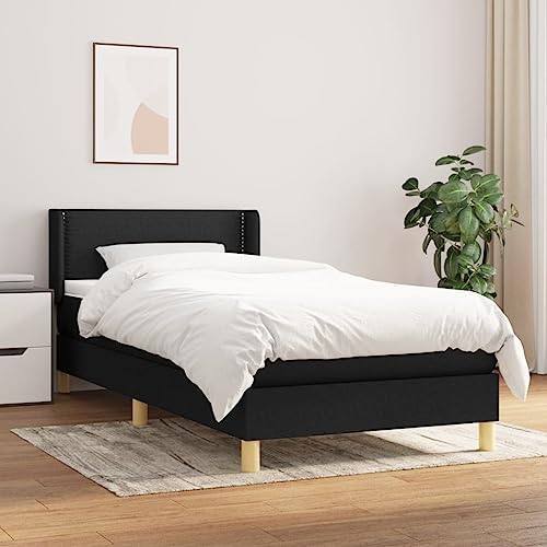 Generisch Pangshiyuan Boxspringbett mit Matratze Schwarz 90x200 cm Stoff,jiangboyue-3130163 von Generisch
