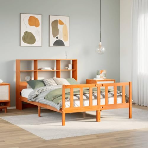 Generisch Pangshiyuan Massivholzbett mit Regal ohne Matratze Wachsbraun 140x200 cm,jiangboyue-3321722 Generisch Pangshiyuan Massivholzbett mit Regal ohne Matratze Wachsbraun 140x200 cm,jiangboyue-3321722 von Generisch