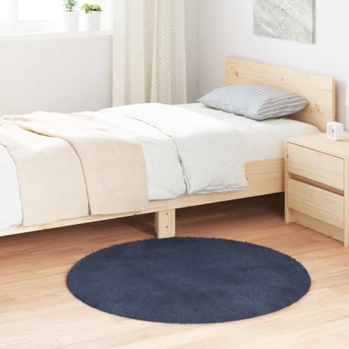Generisch Pangshiyuan Teppich Shaggy Hochflor NAVARRA Marineblau 100x100 cm Polyester,jiangboyue-4102899 von Generisch