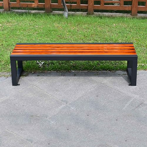 Generisch Parkbank Wetterfest Metall Gartenbank Holz Sitzbank Outdoor Kleiner Gartenmöbel 2-4 Sitzer 80cm 100cm 120cm 150cm 180cm Für Terrasse Balkon Veranda(Brown,100cm) von Generisch